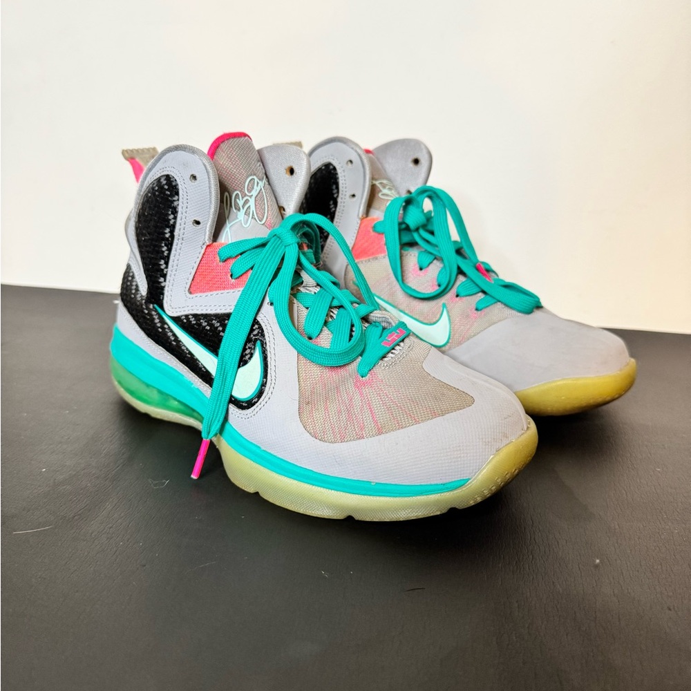 Nike Teal and Pink High-Top Sneakers